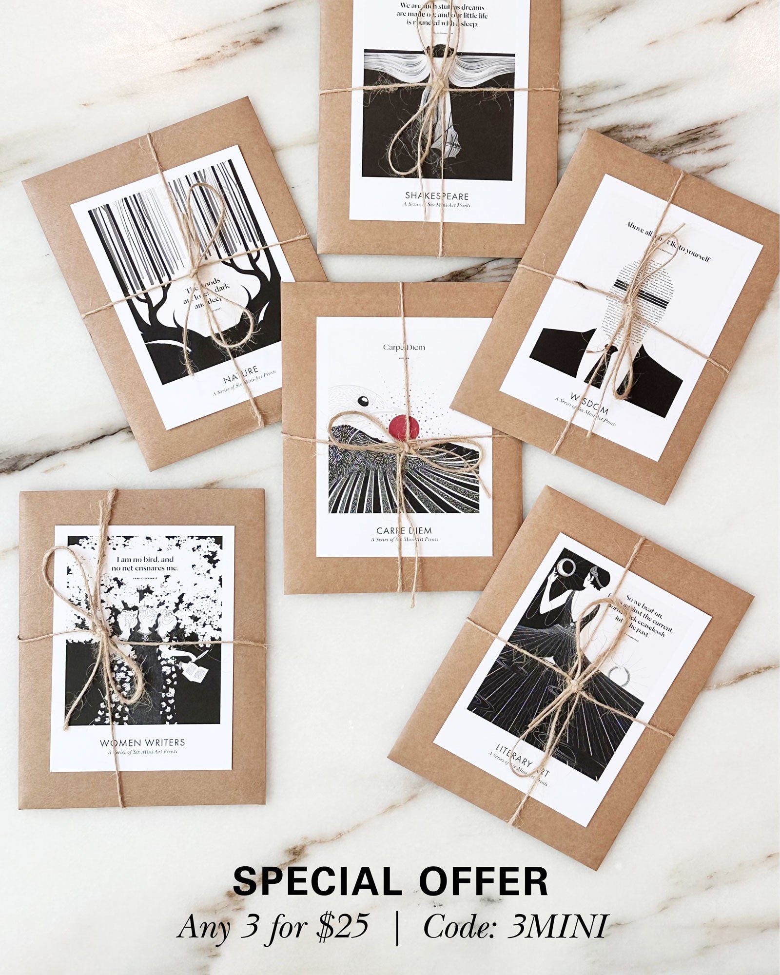 Literary Art Mini Print/Postcard Collection